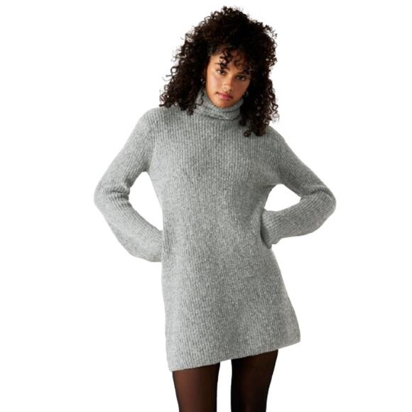 Steve Madden Dresses & Skirts - STEVE MADDEN Women's Abbie Sweater Dress Medium Heather Grey Turtleneck NWT